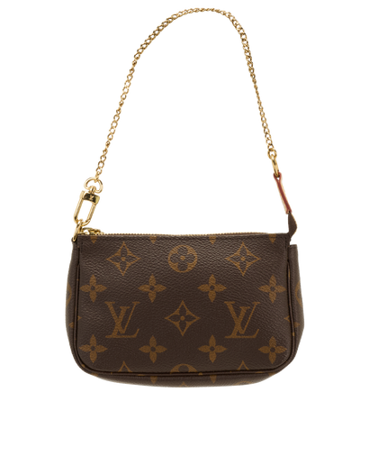 Mini Pochette, &pound;495, Handbags, Brown, Canvas, Front view